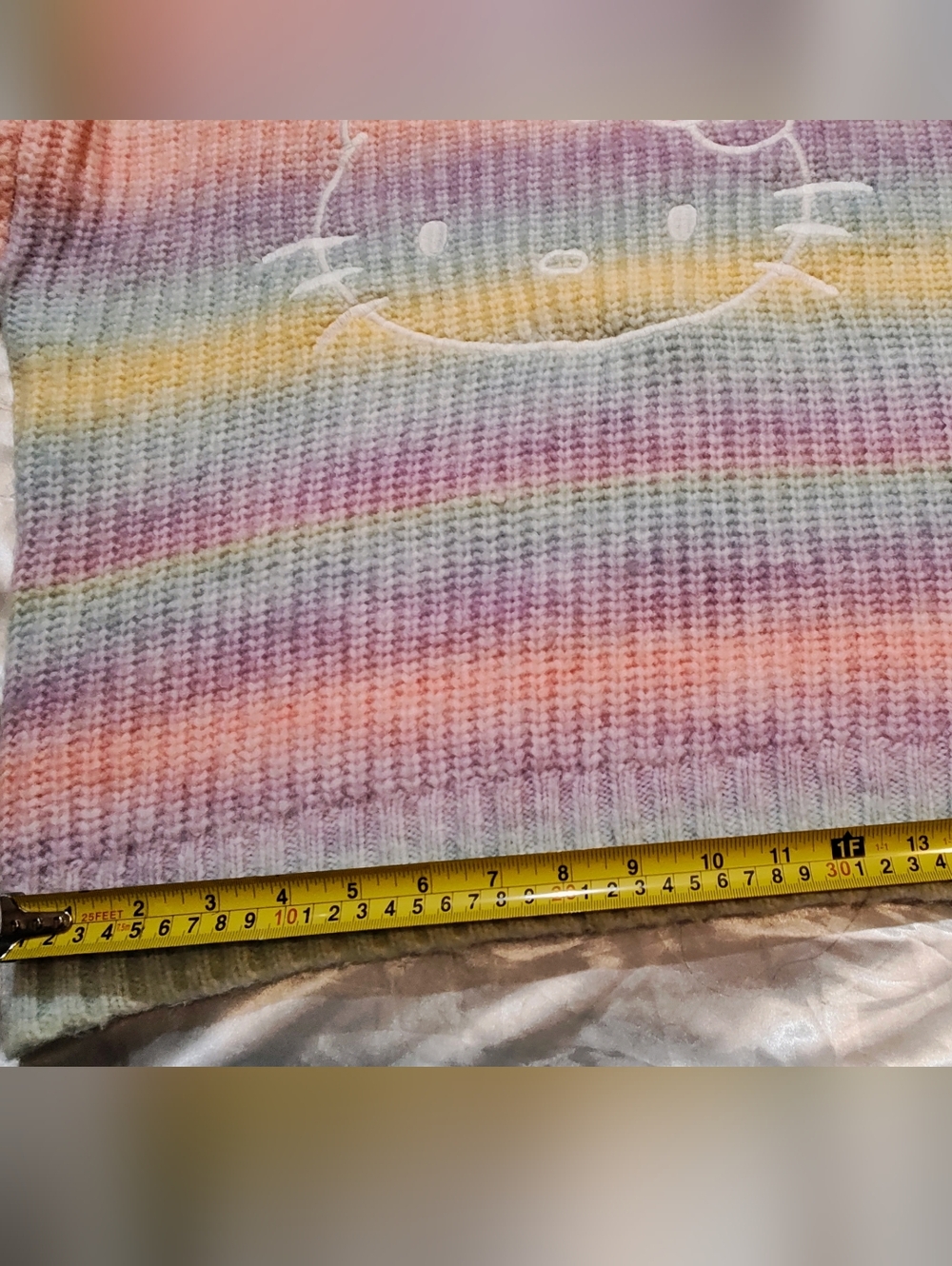 Forever 21 Pastel Rainbow Hello Kitty Crewneck Sweater. 23 Pit To Pit. - Picture 13 of 14